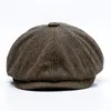 2 Rozmiary Peaky Blinders Mężczyźni Berets Hat Jesień Nowy Vintage Herringbone Octagon Cap Kobiety Casual Dynia Kapelusz Gatsby Płaskie Beret Czapki Y200110