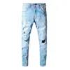 Jeans strappati strappati da uomo Jeans neri Pantaloni hop hop slim fit elasticizzati strappati strappati strappati290t