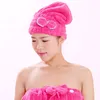 Coral Fleece Bath Hat Magic Hair Dry Drying Turban Wrap Towel Hat Water Absorption Quick Dry Bath Cap Cute Bow Make Up Towel DBC D4678355