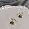 Fashion-classico di cristallo geometrica ORECCHINI Retro verde rame placcato in oro gioielli boemo modo per le donne Dichiarazione