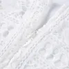 summer women girls white bohemian mini dress fashion spring solid lace casual clothes vneck long