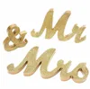 Vintage Design English Letters Mr&Mrs Wooden Wedding Background Decoration Glitter Gold Silver Present Table Centrepiece Decor 1 S208Q