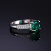 SmyckenPalace Kudde skapad Nano Emerald Ring 925 Sterling Silver Ringar för Kvinnor Förlovningsring Silver 925 Ädelstenar Smycken CJ191230