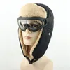 القبعات المفاجئة الشتوية الروسية Ushanka Goggles Men Women Trapper Pilot Hat Faux Berber Fleece Thermal Snow Earflap9612205