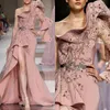 Zuhair Murad Unique Design Avondjurken Satijn High Split Full Geappliceerd One Shoulder Prom Gowns Feestjurk op maat gemaakt