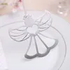 Välsignelser metall ängel bokmärke med en härlig vit tofs baby chopening souvenir bröllop favoriserar