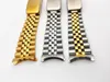 13mm 17mm 20mm Watch band Pure Solid Stainless Steel Two Tone Hollow Curved End Solid Screw Links Watchband Strap for Rolex Old St2749