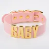 Girocollo con nome personalizzato personalizzato BABY per collana Kawaii da donna con collare grande in pelle vegana