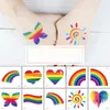 Kolorowa Rainbow Tattoo Naklejka Dorosłych Dzieci 60 * 60mm Naklejka Twarz Kosmetyk Piękny Sztuka Tymczasowa Naklejka Party Akcesoria Boys Girls Zabawki