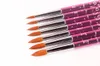 whole New 1pcs 246810121416182022 Kolinsky Sable Brush Acrylic Nail Art Brush Purple Metal Crystal Acrylic Salon1675442