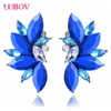 1 paire d'ailes d'angle Design coloré cristal pierre femmes boucles d'oreilles à la mode déclaration fête bijoux pour filles cadeau nouveau