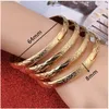 4 sztuk Gold Bransoletka dla kobiet Gold Dubai Bride Wedding Etiopian Bransoletka Afryka Bangle Biżuteria Gold Charm Bransoletka