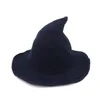Witch Hat Diversified Along The Sheep Wool Cap Knitting Fisherman Hat Female Fashion Witch Pointed Basin Bucket for Halloween GB1089
