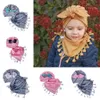 New Baby Kids Bowknot Hat Neck Warmer Triangular Scarf 2pcs/Set Children Beanie Skull Cap Tassels Neckerchief Bib 15374