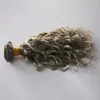 Cor cinza onda profunda cabelo humano brasileiro encaracolado 300g 7a brasileiro encaracolado cinza trama de cabelo pacotes extension9827092