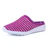 EOFK Sommer Frauen Hausschuhe Casual Weiche Bequeme Mesh Außerhalb Flache Rutschen Halbe Strand Hausschuhe Weibliche Frau Weiß Flip-Flops