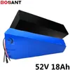 Powerful 2000W 1500W 52V 18Ah triangle battery for 48V 750W 1000W motor 51.8V electric bicycle Li-ion battery for samsung 30Q