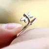 Braccialetto di moda coreano con anello a forma di libellula regolabile aperto