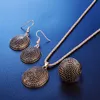 Moda owalny wisiorek metaliczny zestaw biżuterii