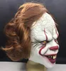 halloween creepy pennywise mask horror Stephen King It devil wigs headgear soft rubber movie clown mask hat party cosplay costums prop