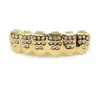 Gold Teeth Grillz Rhinestone Shiny Grills Set ICED OUT Teeth Hip Hop Jewelry