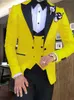 Slim Fit Gül Damat smokin Tepe Yaka Groomsmen Mens Gelinlik Stil Man Ceket Blazer 3 Adet Suit (Ceket + Pantolon + Vest + Tie) 868 kırmızı