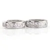 Wholesale-n Man Silver Small Round Square Crystal Hoop Huggie Earrings Newest