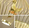 Creative Led Birds Cage Pendant Lights Vintage Lampor Resin Fågel för köksbelysning Matsal Living Room Loft Restaurant Hotel