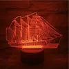 Lampe d'illusion de bateau 3D, lumière LED 3D, 7 lumières RGB, DC 5V, alimentée par USB, 5ème batterie, goutte entière, 6926047