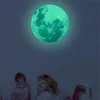 Autocollants lumineux 40 cm 3D Grande lune Autocollant mural fluorescent Glow amovible dans l'autocollant sombre nocturne autocollants lumineux 5563339