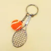 Mini Tennis Keychain Sports Style Key Chains Zinc Alloy Keychains Car Keyring Kids Toy Novel Birthday Gifts 6styles