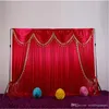 盗品とタッセルドレープカーテン付きのアイスシルクファブリックウェディングドロップイベントパーティーの誕生日飾り258h