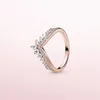 Vente en gros - Princess Wish Ring en argent sterling 925 avec boîte d'origine plaqué or rose diamant CZ de haute qualité pour les dames Pandora bague élégante