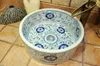 Blue And White Chinese Antique ceramic sink wash basin Ceramic Counter Top Wash Basin Bathroom Sinks commercial bathroom sinks