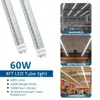 Tubi LED T8 4FT - Lampadina LED a doppia fila da 60 W a forma di V, bianco freddo, lampadine fluorescenti di ricambio (equivalenti a 80 W), copertura trasparente, alimentatore
