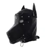 Maskerad kostymhundvalphuvudmask med krage full ansikte huva fest cosplay mun gag choker zippad muzzel set6037914