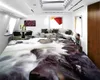 Carta da parati autoadesiva per pavimenti 3D Pietra marrone rossa pulita Flusso bianco Decorazioni per la casa Soggiorno Camera da letto Rivestimento murale per pavimenti 3D