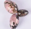 Yoni Egg Undrivilled Natural Rhodolite Stone Yoni Egg med träbas Mineralboll Kegel Övning Pelvic Floor Muscle Vaginal Ball
