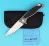 Ny kullager Flipper Folding Kniv D2 Stone Wash Finish Blade TC4 Titaniumlegering + Svart G10 Handtag med Zip Nylon Case