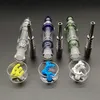 Nector Collector Hookahs Kit NC Kits med presentförpackning Glas Dab Oil Rigs Titanium Nail 14mm 10mm Led Clear Green Blue Colors NC10