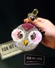 Keychain Cute Diamond Love Bird Coin Purse Creative Cartoon Old Flower Bag Key Chain Ornament Female Car Keychains MA25A
