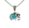 Turquoise fait à la main pétale creux chandail chaîne longue clavicule collier DAN421 ordre de mélange pendentif colliers