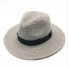 Nieuwe vrouwelijke sombreros mannen zomer hoed klassieke zwarte gordel panama sunhats jazz hat strand hoeden voor vrouwen chapeau de paille femme