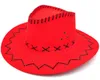 Chapeau de cowboy Nouveau look en daim Far West Déguisements Hommes Ladys Cowgirl Unisexe Adulte Femmes Hommes Enfants Visière Chevalier Large Bord Chapeaux