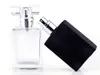 Black Clear Packing Bottles 30ML Square Flat Glass Perfume Spray Cosmetics Portable Empty Bottle