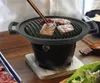 Portabel BBQ Grill Hushåll Single Man Portable Barbecue Same BBQ Korean Cuisine Non-Stick Barbecue Dish El Teppanyaki 080-2184O