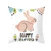 Easter Pattern Pillow Case Rabbit Egg Bunny Pillow Cushion Cover 18x18 Inches Multi Design