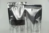 20x30cm 100pcs / parti stativ upp silver prägling aluminiumfolie plast ziplock väska med fönster, silvery mylar zip sack butik gingeli packning
