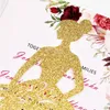 Yeni Varış Altın Glitter Lazer Kesim Lüks Prenses Doğum Günü Tatlı 15 Quinceanera Için Davetiye Kartları, Tatlı 16 Nişan Davet Etti