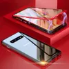 Magnetische telefoonhoesjes met dubbele glas voor Samsung S24 S23 S22 S21 Ultra Note20 Volledige overdekte adsorptiemagneetmetaal Case izeso